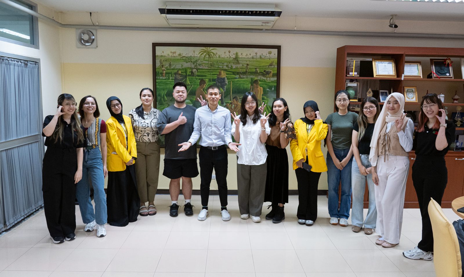 With our Kasetsart hosts in the Faculty of Social Sciences reception room.